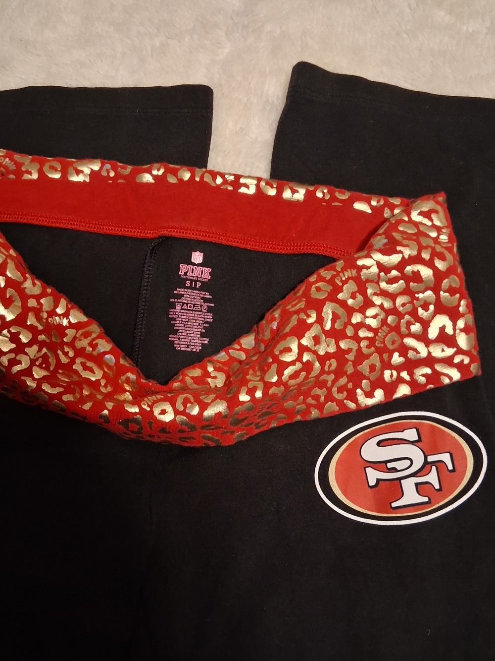 PINK by Victoria's Secret Black & Red SF 49ers Leggings